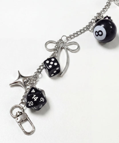 HOOK バッグチャーム キーホルダー ストリート ダイス 8ボール モチーフアクセサリー