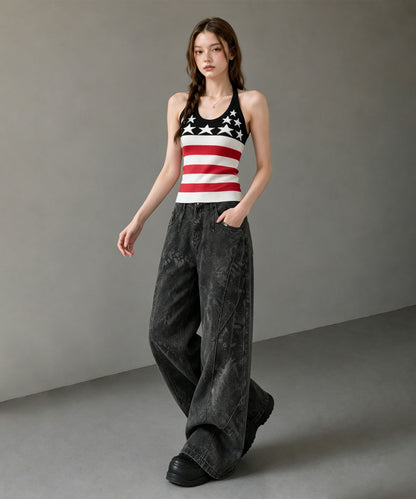 HOOK for girls スター＆ストライプ × ホルターネック フィットタンク (SS)