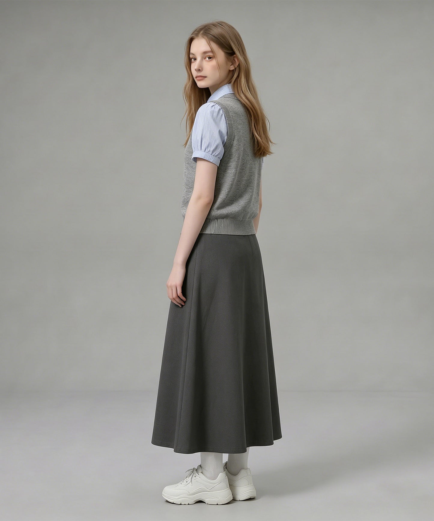 HOOK for girls ニットベスト×半袖シャツ レイヤードライクトップス