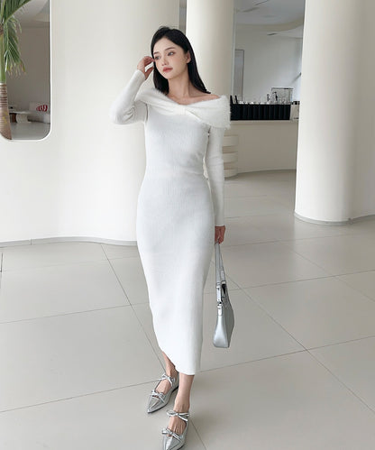 【Jasmine】ワンショルリボンニットワンピース