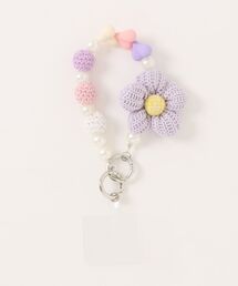 【HOOK】for　girls　かわいいパールと花モチーフスマホストラップ