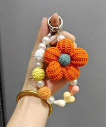 【HOOK】for　girls　かわいいパールと花モチーフスマホストラップ