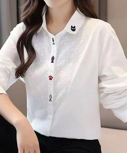 刺繍入り襟デザインシャツ