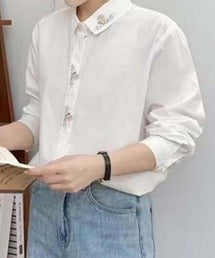 刺繍入り襟デザインシャツ