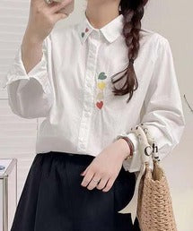 刺繍入り襟デザインシャツ