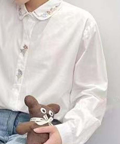 刺繍入り襟デザインシャツ