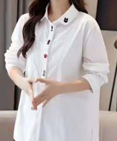 刺繍入り襟デザインシャツ