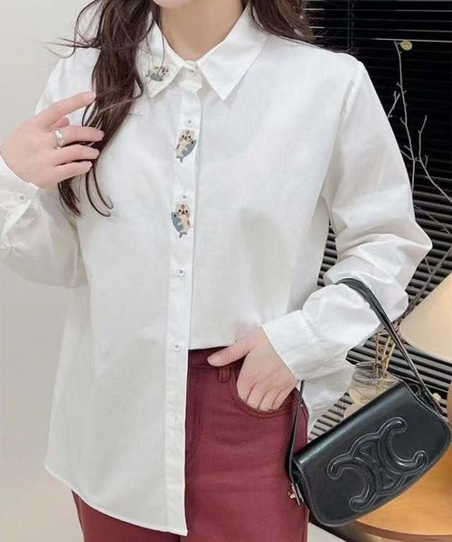 刺繍入り襟デザインシャツ