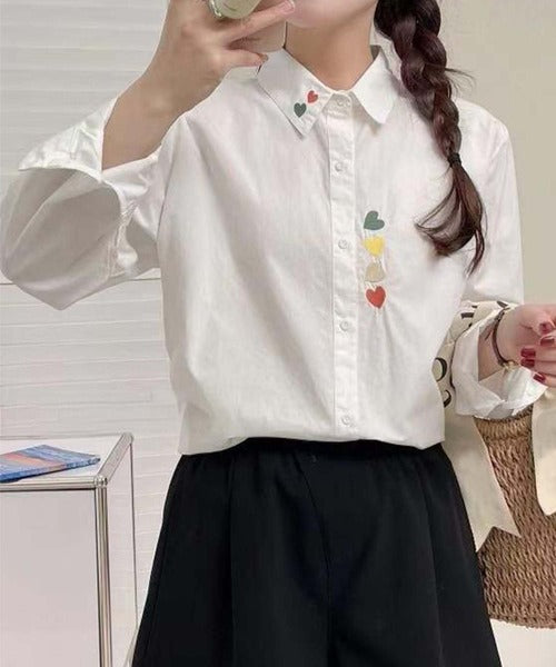 刺繍入り襟デザインシャツ