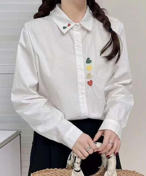 刺繍入り襟デザインシャツ