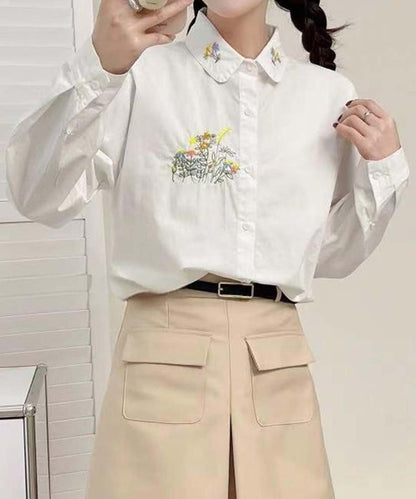 刺繍入り襟デザインシャツ