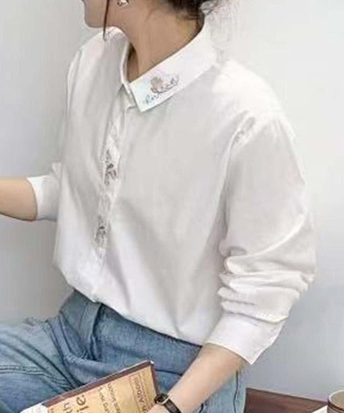 刺繍入り襟デザインシャツ