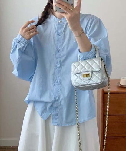 バンドカラーボリュームスリーブシャツ