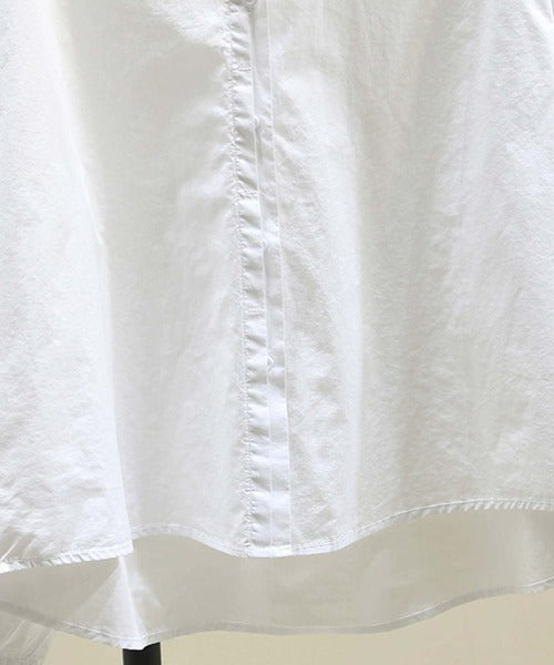 バンドカラーボリュームスリーブシャツ