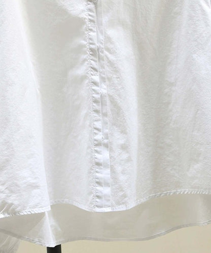 バンドカラーボリュームスリーブシャツ