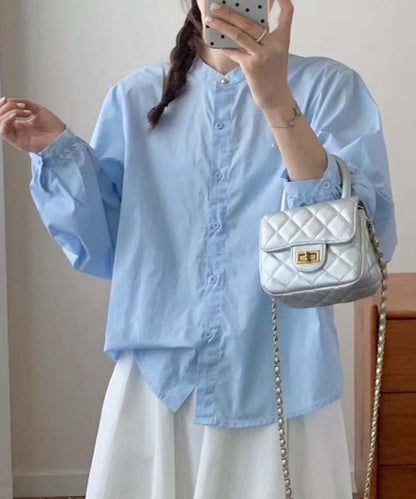 バンドカラーボリュームスリーブシャツ