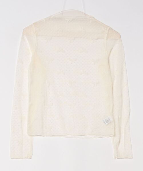 【HOOK】for　girls　リボン柄ダイヤチェックドットシアートップス