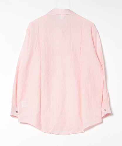 【HOOK】for girls リボンアイレットストライプロングシャツ