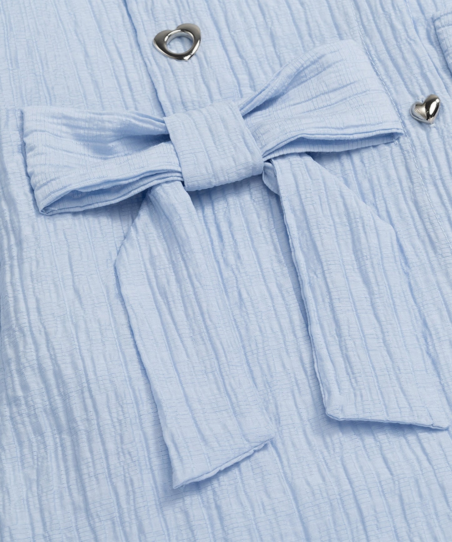 【HOOK】for girls リボンアイレットストライプロングシャツ
