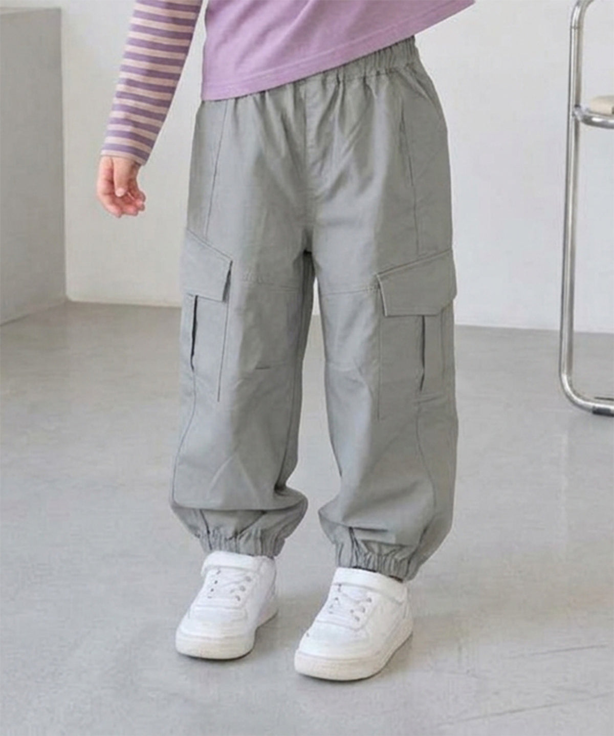 【aimoha KIDS】【90-130cm】ワイドカーゴジョガーパンツ