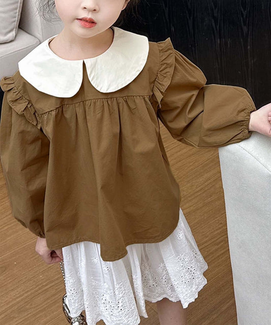 【aimoha-KIDS-】バイカラービッグカラー ブラウス