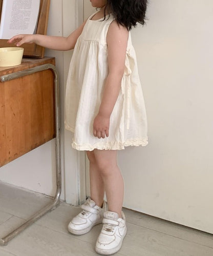 【aimoha-KIDS-】サイドリボンフリルワンピース