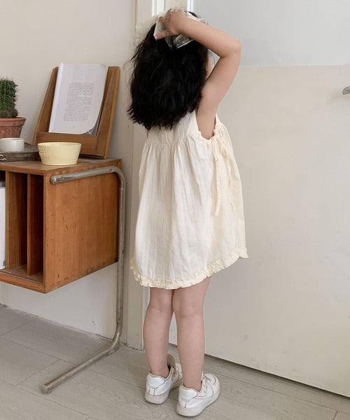 【aimoha-KIDS-】サイドリボンフリルワンピース