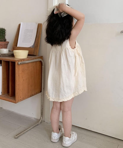 【aimoha-KIDS-】サイドリボンフリルワンピース