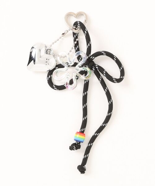 ハート＆花デザインバッグチャーム