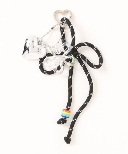 ハート＆花デザインバッグチャーム