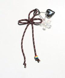 ハート＆花デザインバッグチャーム