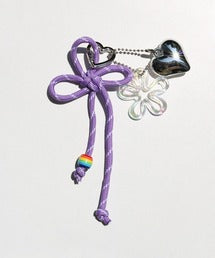 ハート＆花デザインバッグチャーム