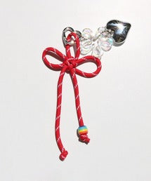 ハート＆花デザインバッグチャーム