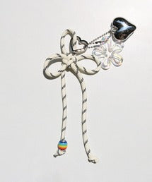 ハート＆花デザインバッグチャーム