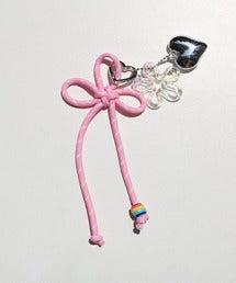 ハート＆花デザインバッグチャーム