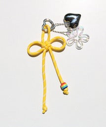 ハート＆花デザインバッグチャーム