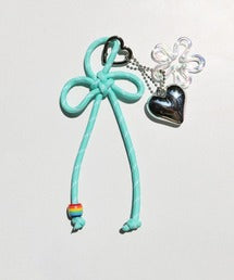 ハート＆花デザインバッグチャーム