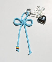 ハート＆花デザインバッグチャーム