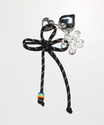 ハート＆花デザインバッグチャーム