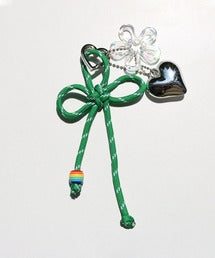 ハート＆花デザインバッグチャーム