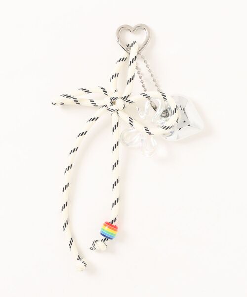 ハート＆花デザインバッグチャーム