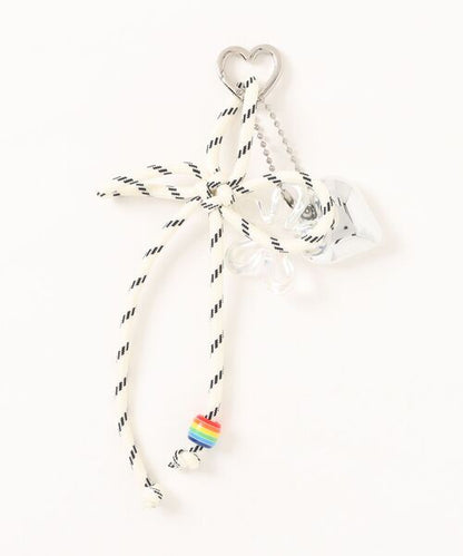 ハート＆花デザインバッグチャーム