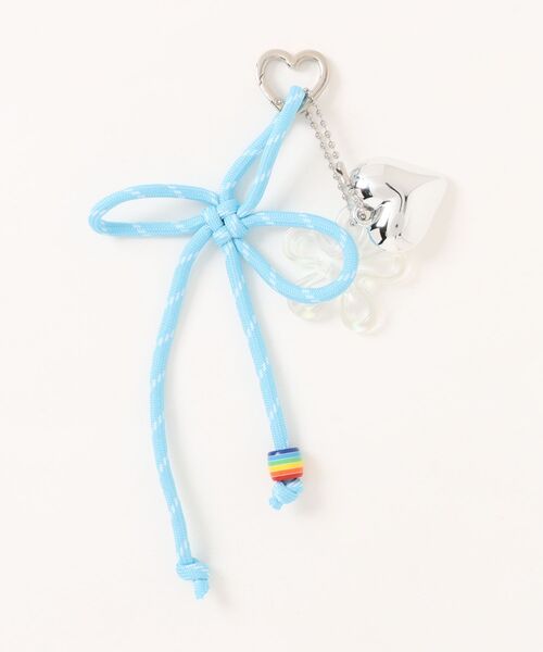 ハート＆花デザインバッグチャーム