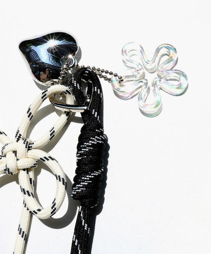 ハート＆花デザインバッグチャーム