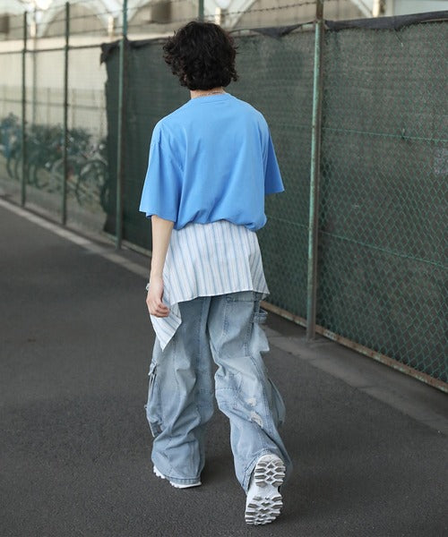 【HOOK】ストラップベルトカーゴデニムパンツ