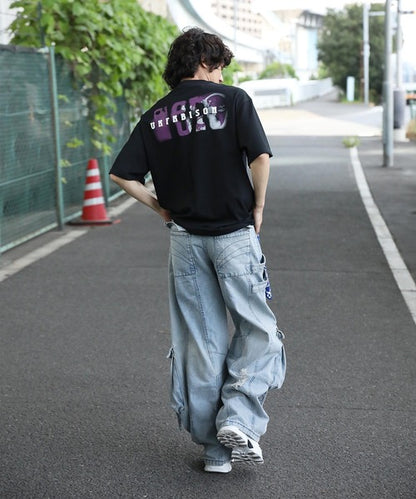 【HOOK】ストラップベルトカーゴデニムパンツ