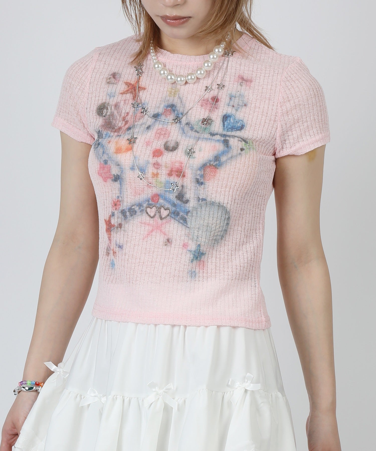 【HOOK】for girls スタープリントTシャツ (SS)