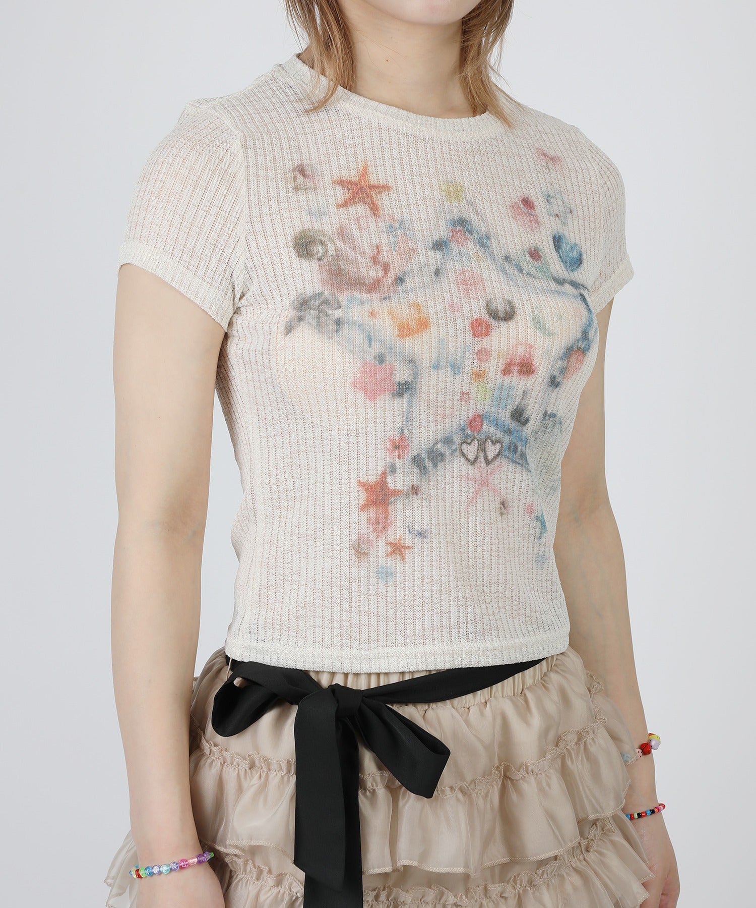 【HOOK】for girls スタープリントTシャツ (SS)