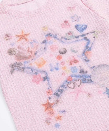 【HOOK】for girls スタープリントTシャツ (SS)