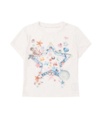 【HOOK】for girls スタープリントTシャツ (SS)